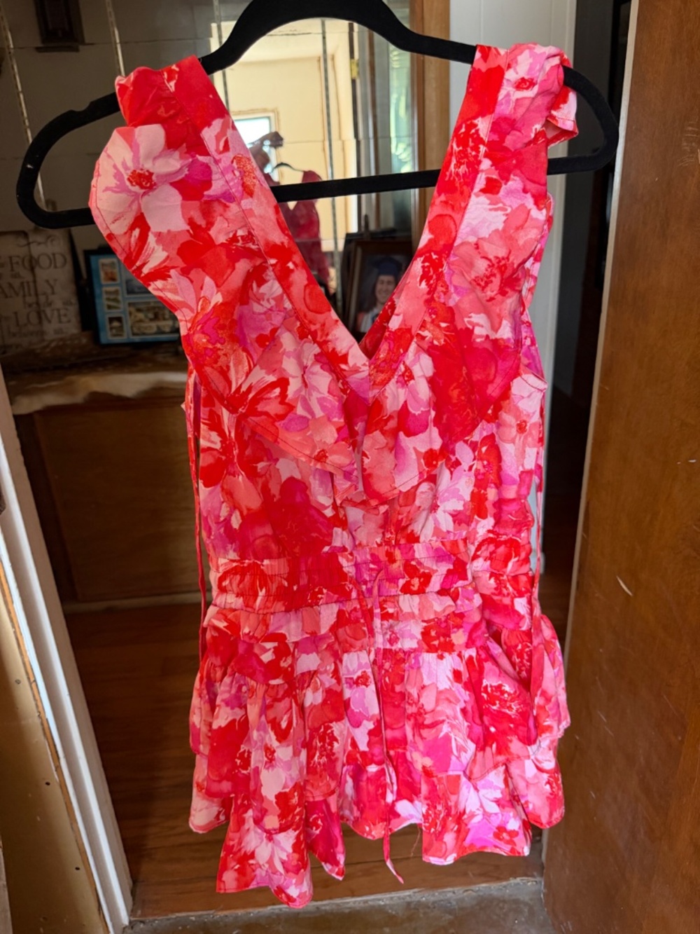 Day + Moon Pink Floral Ruffle Romper